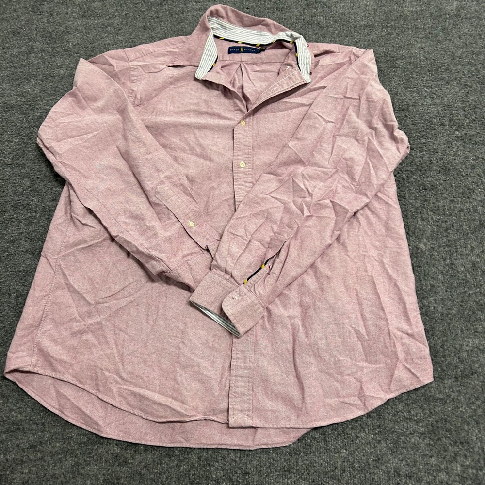 Ralph Lauren Button Down Mens Size XXL Pink Oxford Cotton Long Sleeve Shirt